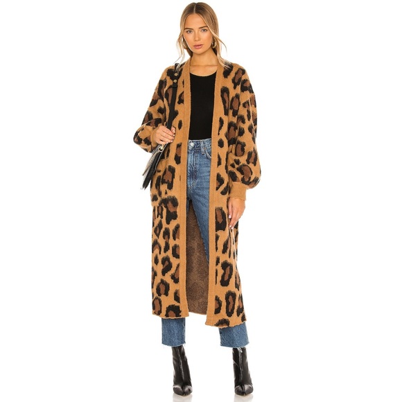 Show Me Your MuMu Jackets & Blazers - Show Me Your Mumu Out and About Cardigan in Cheetah Knit